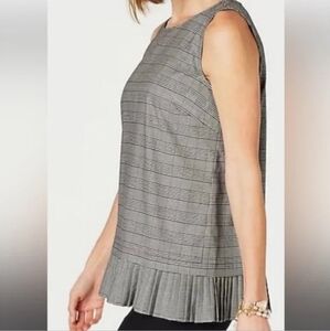 J. Jill Pleated Peplum Gingham Plaid Top